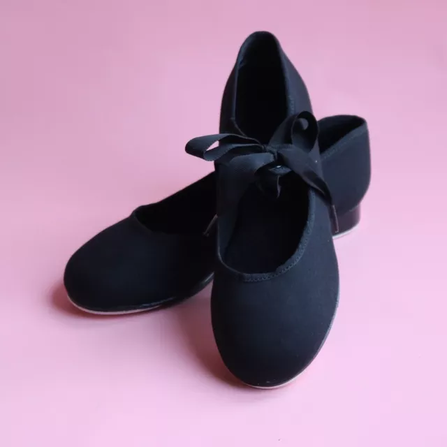 Capezio Black 825 Tyette Bow Tie Tap Shoes UK 7 NEW