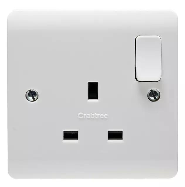 CRABTREE - Instinct 1 Gang, DP Switched Wall Socket, Dual Earth, 13A