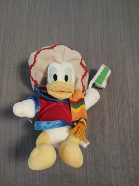 DISNEY WORLD DONALD Duck Mexico Flag Sombrero Plush Epcot Walt Disney ...