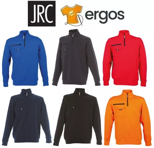 JRC Felpa SEUL in Cotone Collo Lupetto Mezza Zip Corta Taschino al Petto da Uomo