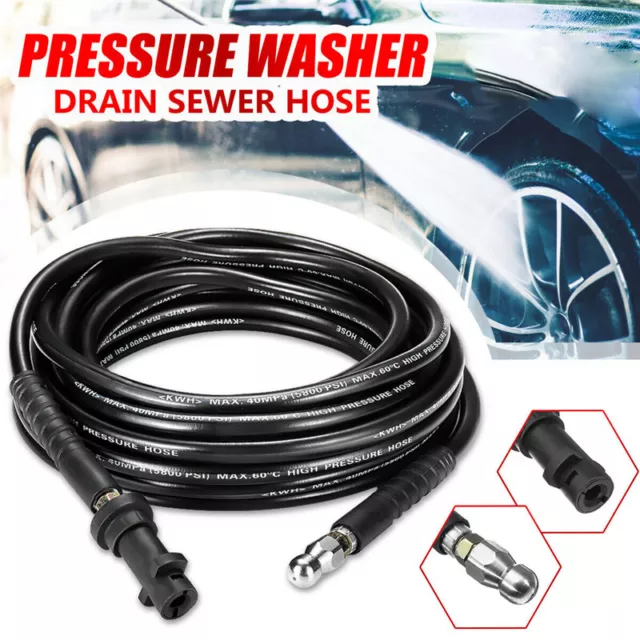 20m Pressure Washer Sewer Drain Cleaning Hose Tube Pipe Cleaner 14MM for Karcher