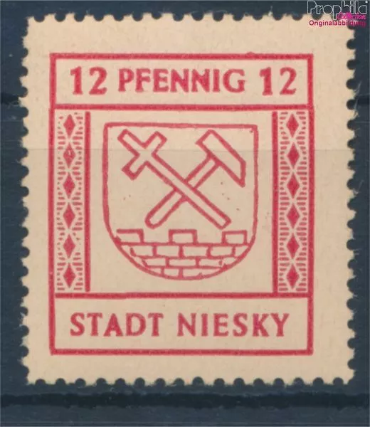 Briefmarken Niesky (Oberlausitz) 1945 Mi 10 postfrisch Flaggen und Wappen (10342