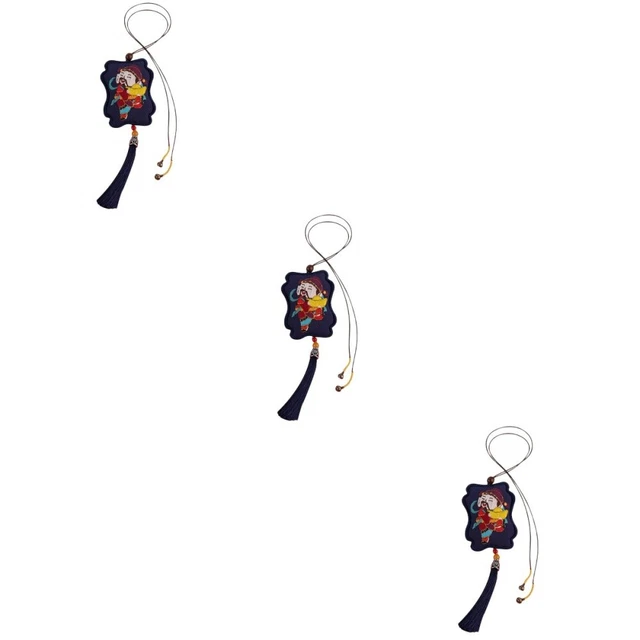 3 Pack DIY Embroidery Car Ox New Year Gift Japanese Omamori Bodyguard