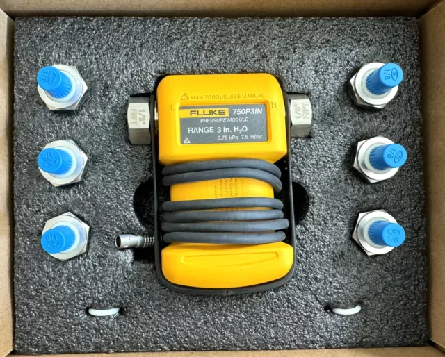 New Fluke 750P3IN Differential High-Pressure Module, 0 to 3 inH2O, 0 to 7.5 mbar