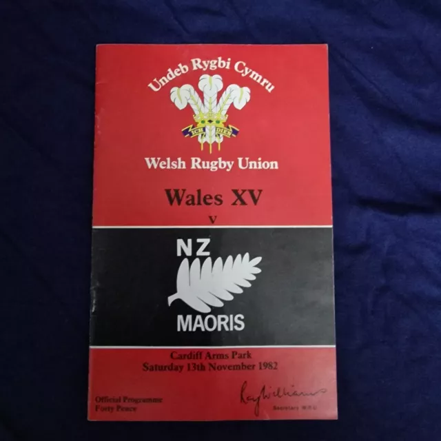 1982 Wales V New Zealand Tour Match Rugby Union Programme