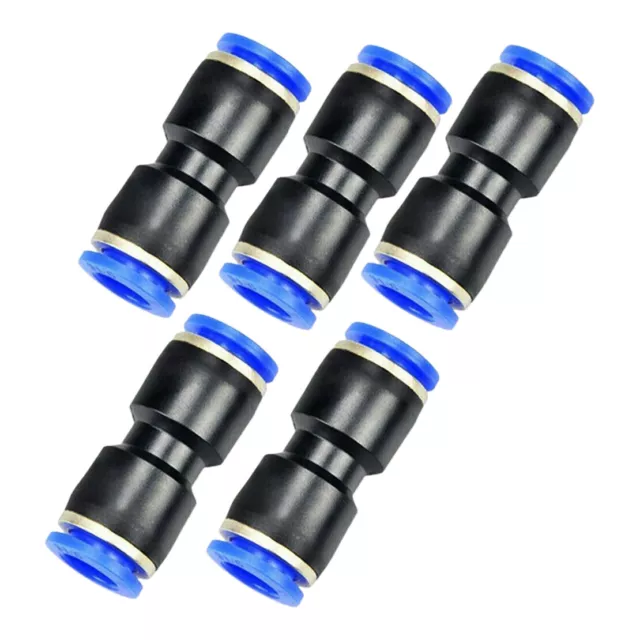 5x 1/4" OD Tube Pneumatic Straight Union Connector Push To Connect Air Fitting