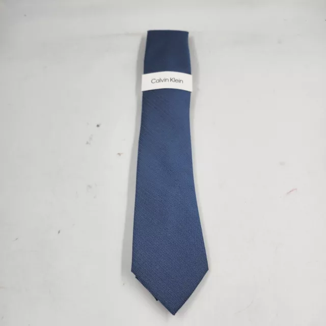 Calvin Klein Silk Blend Pointed Tie Men's Dark Blue Keeper Loop~