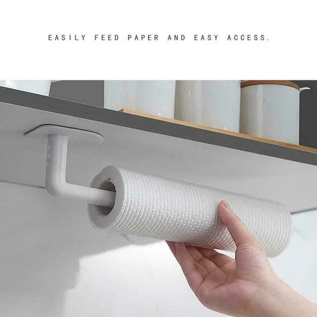 Under Cabinet Towel Holder – No-Drill Kitchen Paper Rack & Storage Shelf