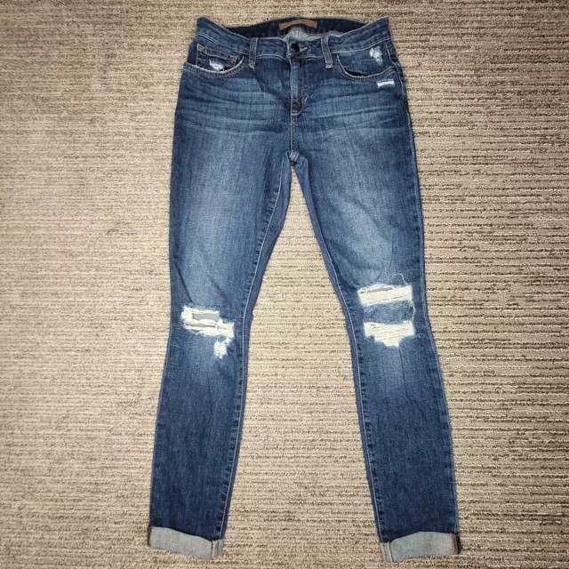 Joes Size 27 Womens Jeans Skinny Mid Rise Rolled Crop Denim Blue