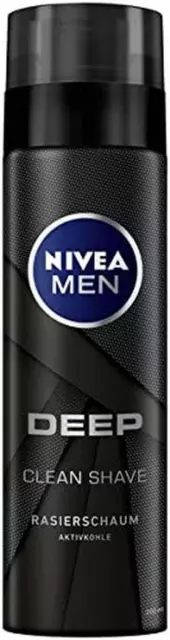 Nivea Men Deep Rasierschaum Mit Aktivkohle Im 6Er Pack (6 X 200 Ml)