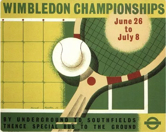 Vintage 1939 Wimbledon Tennis Championships Poster A3 Print