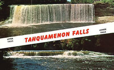 Vintage Postcard Tahquamenon Falls (Upper & Lower) Peninsula Michigan MI