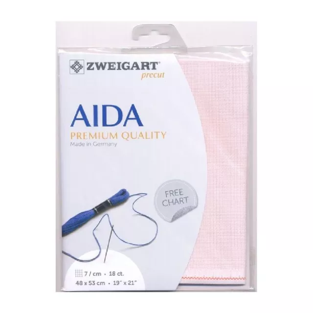 aida Zweigart Precute 18 ct. Fino Aida 3793 color 720 negro, tela de conteo para