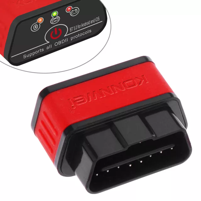 KONNWEI KW903 V1.5 OBD2 autoscanner bluetooth5.0 Elm327 nero + rosso