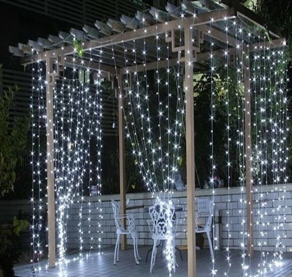 Cortina de Luz Led Blanco flash Navidad decoracion fiesta cortina luminosa