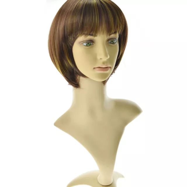 Short Straight Bob Full Wig Heat Resistant Hair Wigs Hair Ombre Wigs