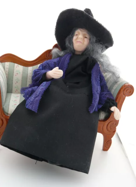 Dolls House Miniature Polymer Clay Sleeping Witch 1-12TH Scale