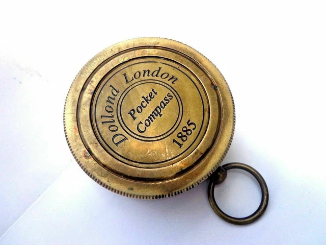 Brújula y Reloj de Sol Latón Vintage Dollond Londres Náutico Antigüedad Brújulas