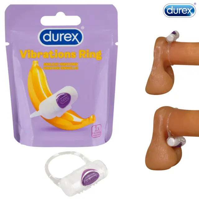 Durex Vibrations Ring Anello Fallico Vibrante in Silicone Morbido ed Estensibile