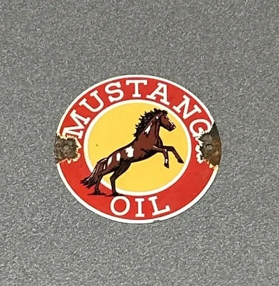 Vintage Mustang Oil Porcelain Sign Car Gas Truck Gasoline