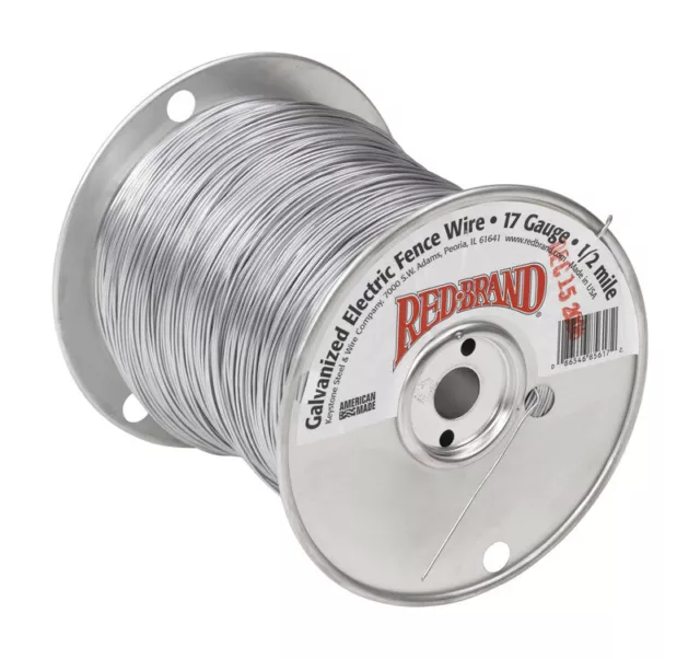Red Brand 85617 Silver Galvanized Steel Electric-Powered Fence Wire 2640 ft.