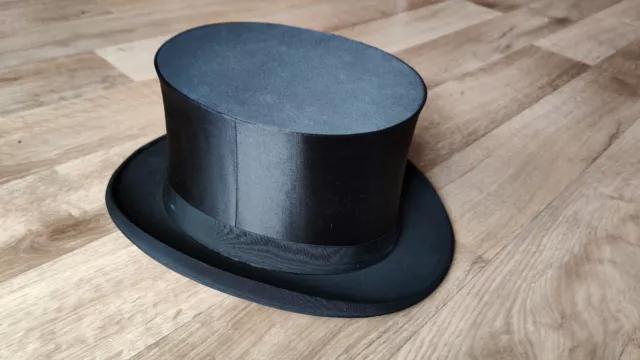 Antiker Zylinder Hut Chapeau Claque Klappzylinder Top Hat Gr. 56 Sehr Gut