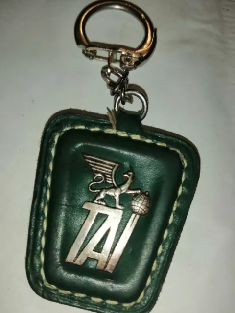 Porte Cle En Cuir Compagnie Aerienne Francaise Thai  1946 1963 Old Keychain N13