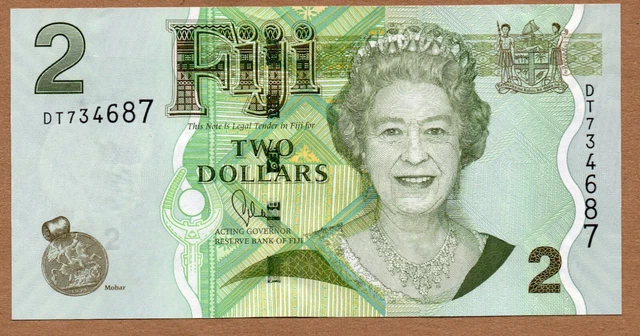 FIJI - 2 DOLLARS - ND2007 - LAST PREFIX DT  - P109b - UNCIRCULATED