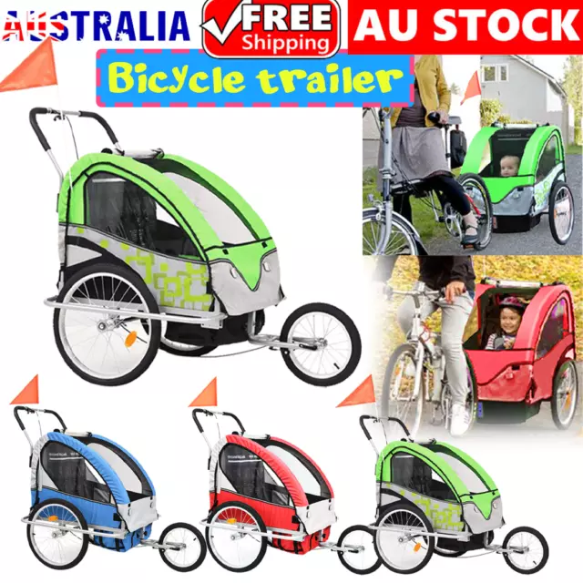 Bike Trailer Kid Child Baby Pet Bicycle Pram Stroller Children Jogger Breathable