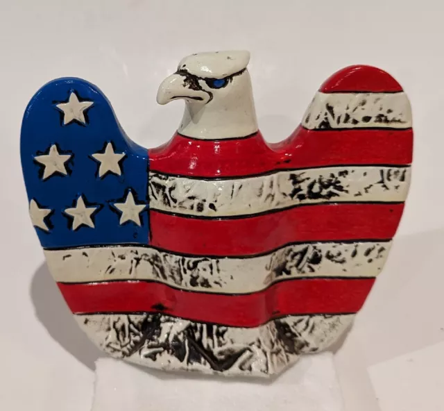 Patriotic Fitz and Floyd American Eagle Bank, Red, White & Blue, 7"x 6", Vintage