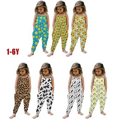 Toddler Kids Baby Girl Sleeveless Summer Romper Jumpsuit Playsuit Outfit Clothes