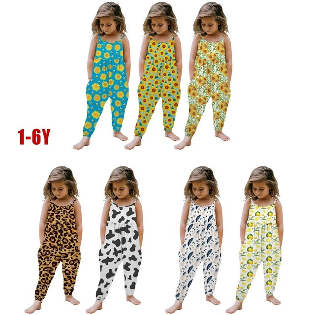 Toddler Kids Baby Girl Sleeveless Summer Romper Jumpsuit Playsuit Outfit Clothes
