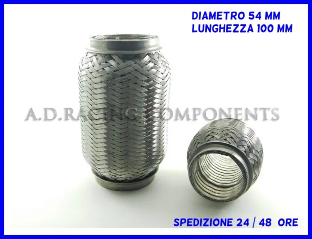 Tubo Flessibile marmitta per auto gas di scarico 54 mm inox giunto universale