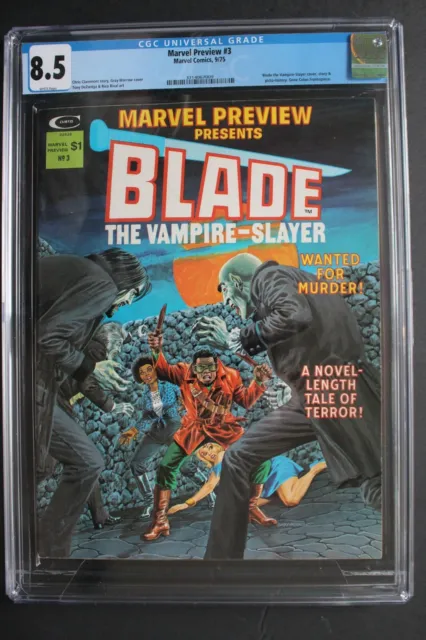 Marvel Preview #3 1st SOLO Comic Mag for BLADE 1975 MCU MOVIE 1st Afari CGC 8.5