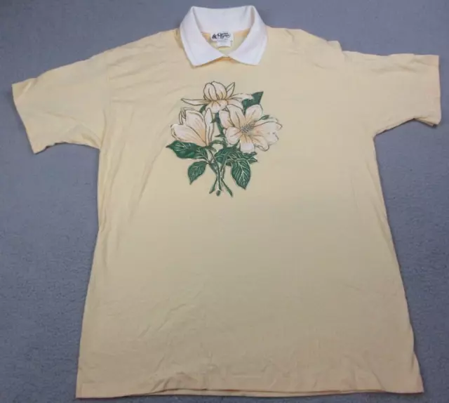 Vintage Cracker Barrel Shirt Women 2XL Flower Textured Made in USA Single Stitch