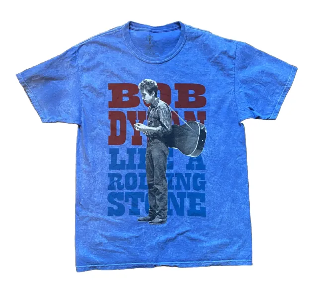 Bob Dylan Like A Rolling Stone Graphic Band Blue T Shirt Size Large