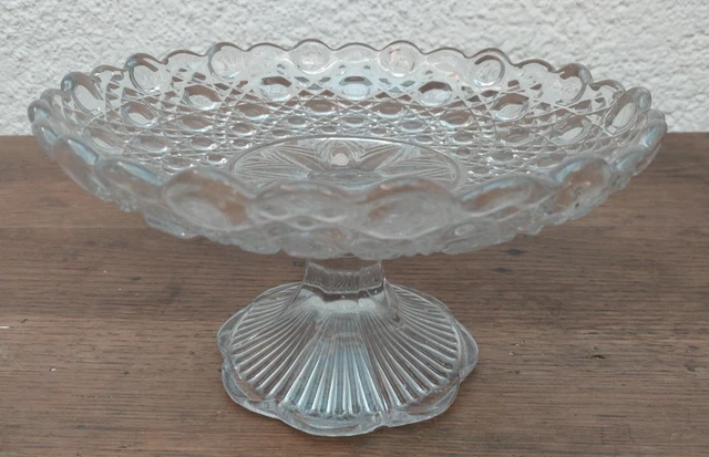 Galletera De Cristal Prensado Primera Mitad Siglo Xx