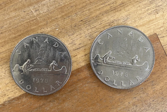 1978 Canadian Canoe Dollar Set Of 2