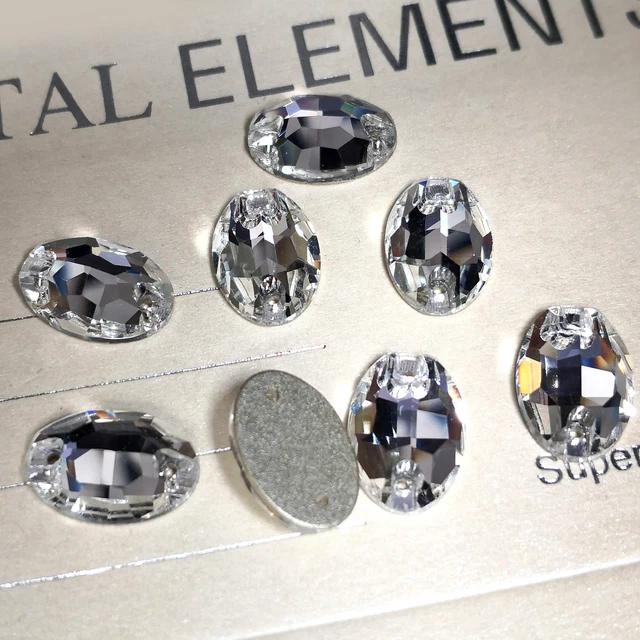 Oval Glass Sewing Strass Flat Back Sew On Crystal Loose Rhinestone for Mask DIY 3