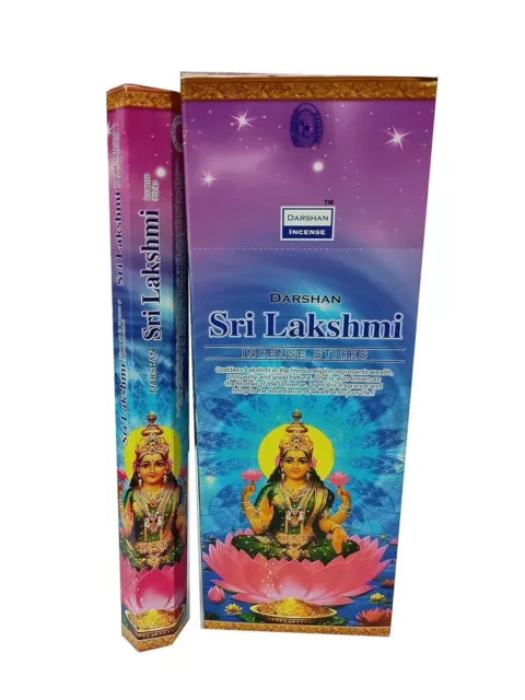 Darshan Sri Lakshmi Incense Sticks Agarbatti 6 Pack 20g Each 120 Contains