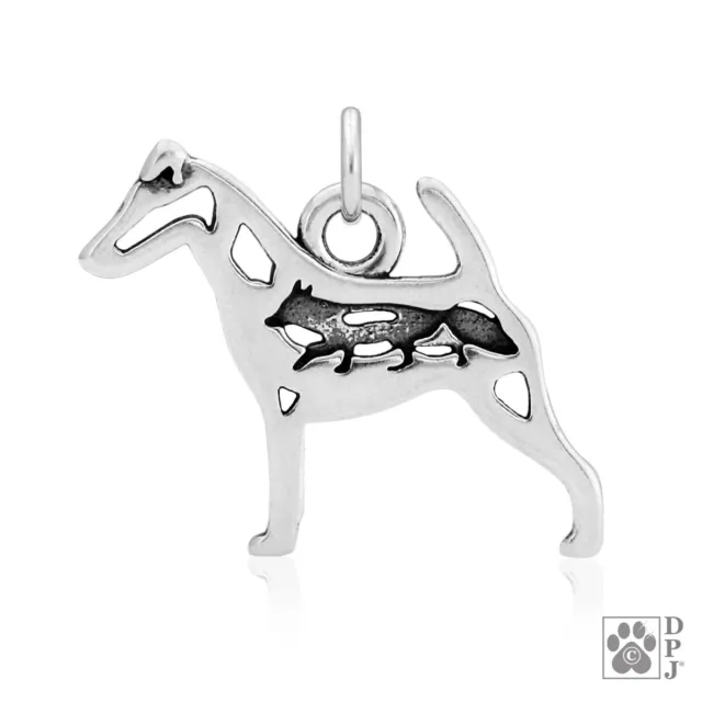 Smooth Fox Terrier, Body - Necklace, pendant - recycled .925 Sterling Silver