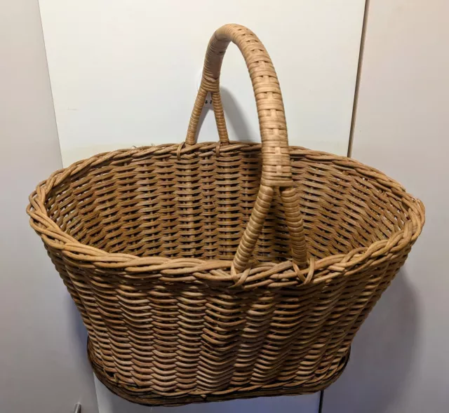 Genuine Vintage Cane Deep Shopping Basket