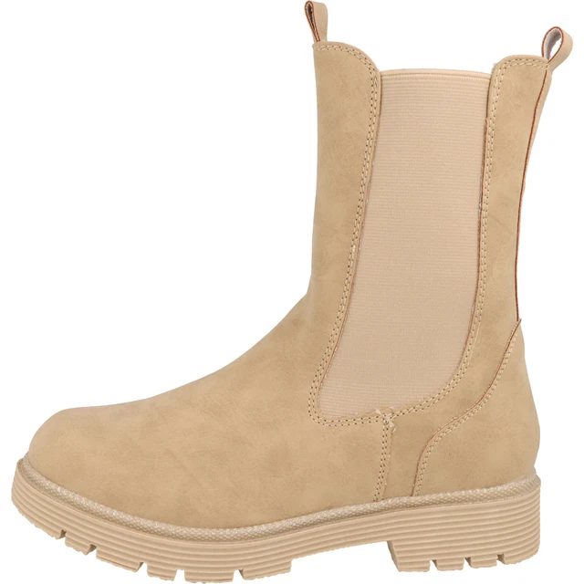 Indigo Fille Chaussures Chelsea Bottes Fourrées 454-134 Taupe Fermeture Éclair 2