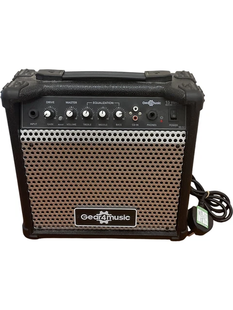 Ampli Pour Guitare Acoustique 15W Gear4music - Haut-Parleur 6,5", Égaliseur 3 Bandes, Sortie Casque - Compact Et Portable