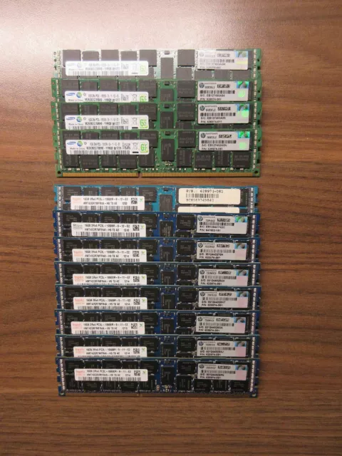 12 x 16 GB hynix / Samsung DDR3 Ram 1333MHz PC3L-10600R ECC