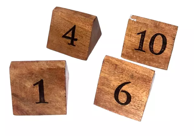 Wooden Table Number Sign Solid Wood Numbers 1-10 Pack 10 pcs Restaurant Wedding 3