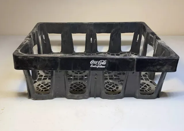 Vintage Coca Cola Plastic Black Tray Huskylite Advertising Carrier Mold 461A B
