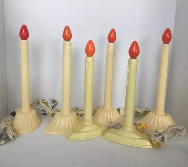 Vintage Electric Drip Candolier Candle LOT of 6 Christmas Window Decor Light