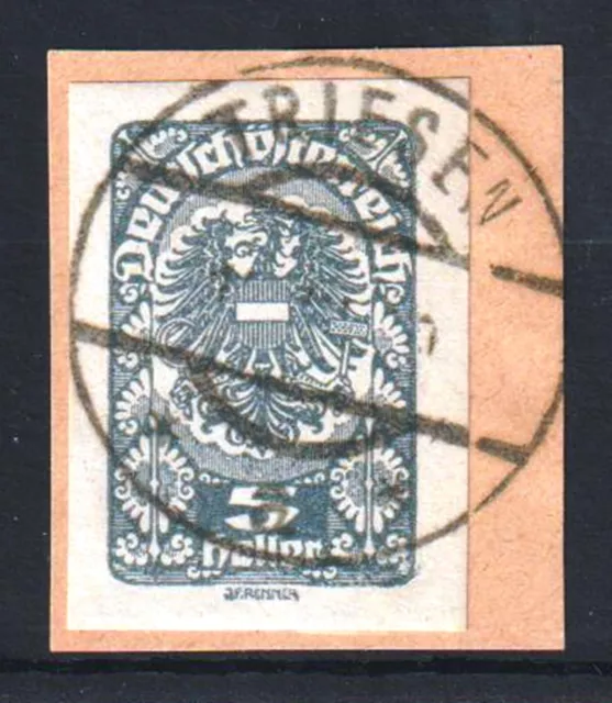 LIECHTENSTEIN-Vorläufer, Österreich Nr. 276 mit Stempel TRIESEN auf Briefstück