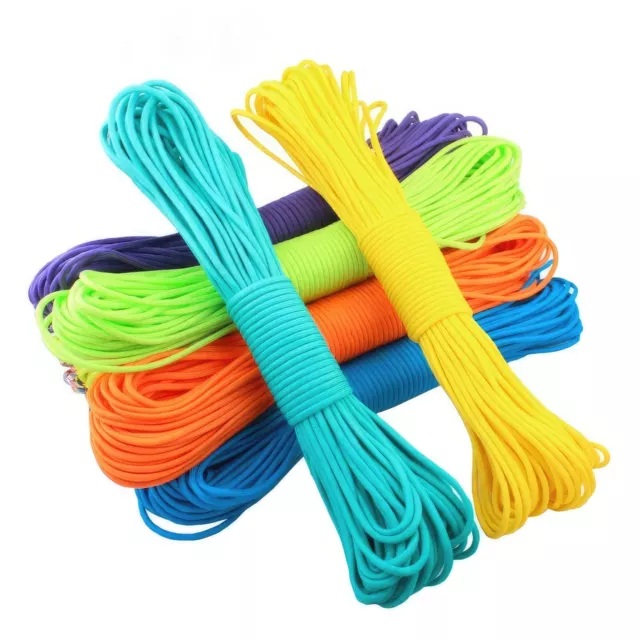 1m, 2m, 3m, 4m, 5m, 10m, 15m Paracord 550 Cord Type III 7Strand vibrant colours